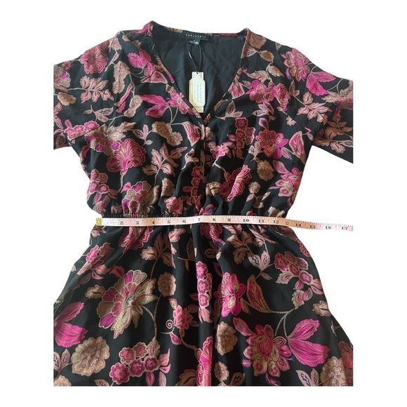 Sanctuary Floral Print V-Neck Long Sleeve Mini Dress Sensation Chiffon Dress - Picture 11 of 15